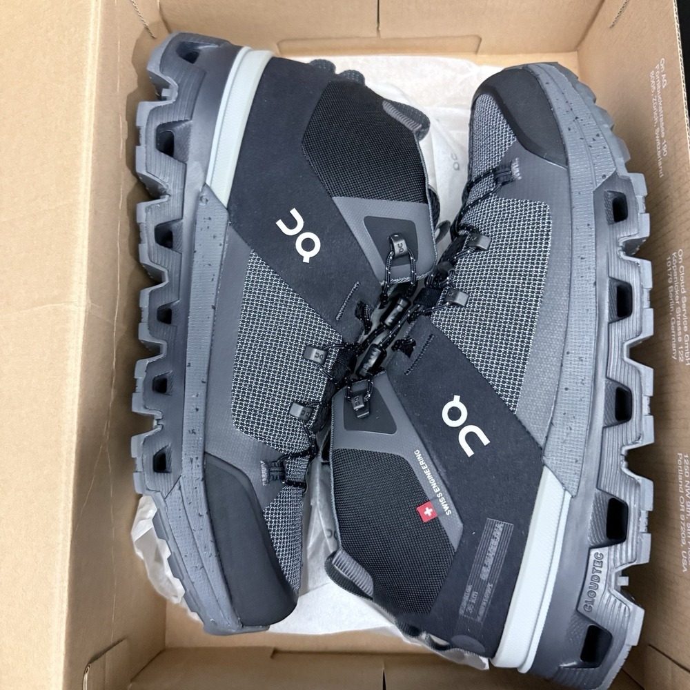 On Cloud Cloudtrax Boots Women's Size 9.5 53.98588 Black Rock Shoes Mid Outdoors - Picture 14 of 15